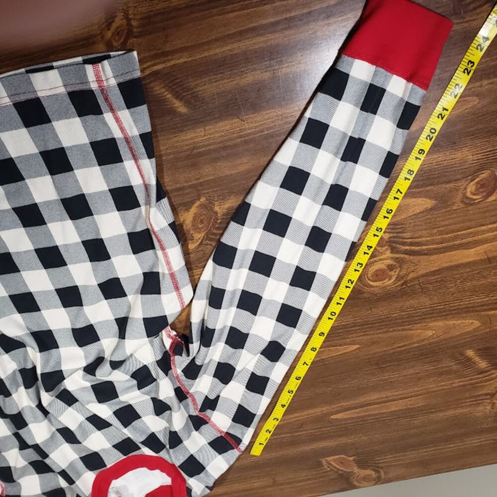 Hanna Andersson Pajama Set Organic Cotton Women's Large Black White Check Red - Picture 11 of 13